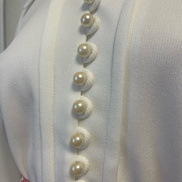 Vintage 60’s Mod A-Line Tannel Pleated Dress Tapastry Belt Sash Pearl Buttons Sm - Picture 9 of 16